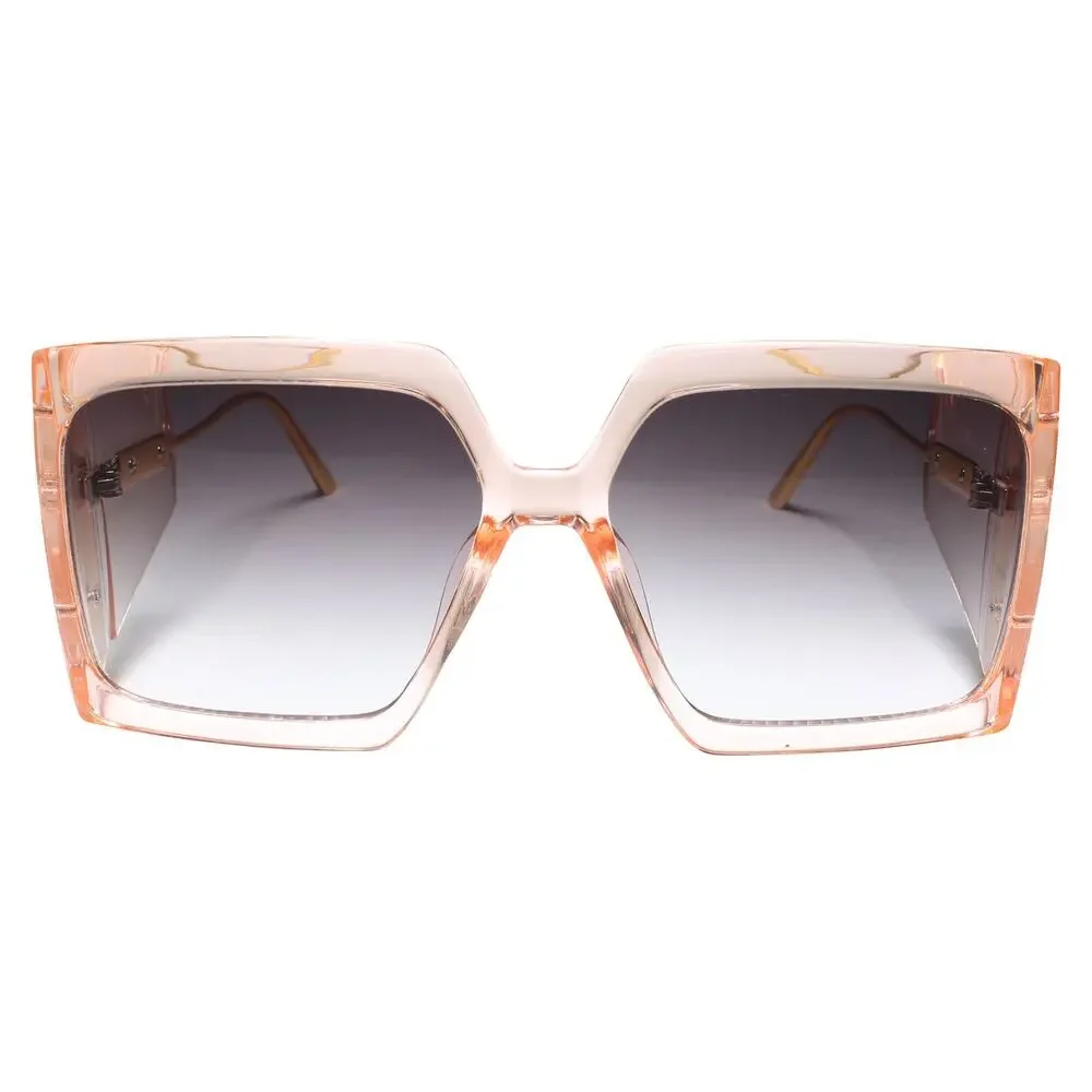 Classy Upscale Fashionable Womens Sunglasses Pink Frame Gray Lens